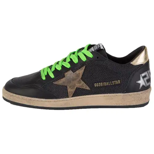 Golden Goose Ball Star Net Distressed Low top Stylish Skateboarding Shoes Men's Black
