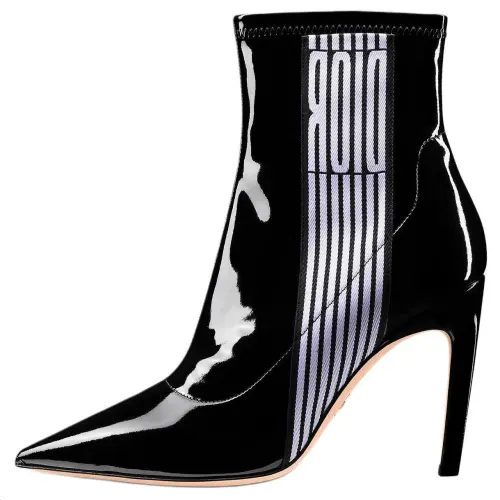 DIOR Optical D Ankle Boots 10cm Women's Black