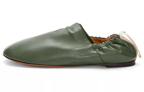 LOEWE Flamenco Flat Shoes Women's Khaki Green