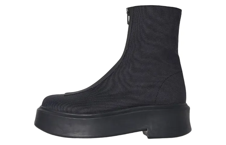 THE ROW Front Zipper Ankle Boots Women's Dark Blue