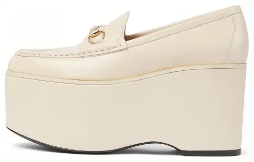 GUCCI Horsebit 24 Spring Summer Collection Loafers 9cm Women's White