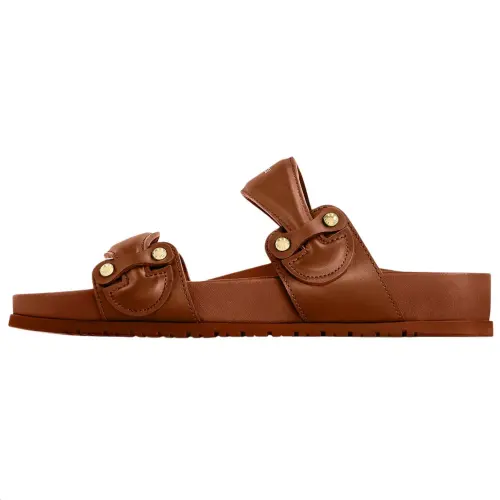 LOUIS VUITTON Bom Dia Slide Slippers Women's Brown