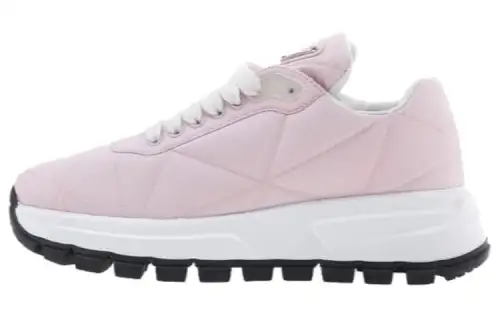 PRADA Leather Abrasion Resistant Low top Casual Shoes Women's Pink