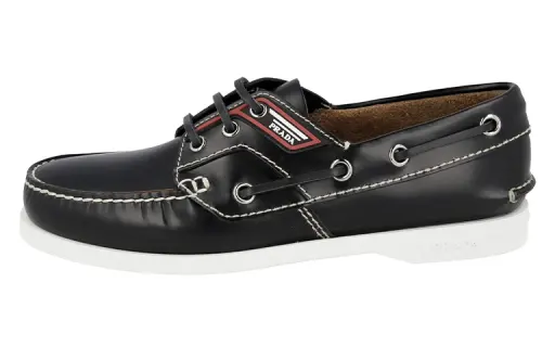 PRADA Leather Men's Casual Shoes Men's Black