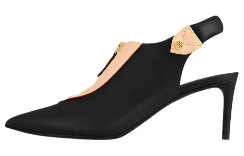 LOUIS VUITTON Allure Cow Leather Slim Heel High Heels 6.5cm Women's Black