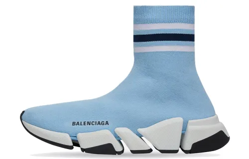 Balenciaga Speed 2.0 Striped Light Blue Women's