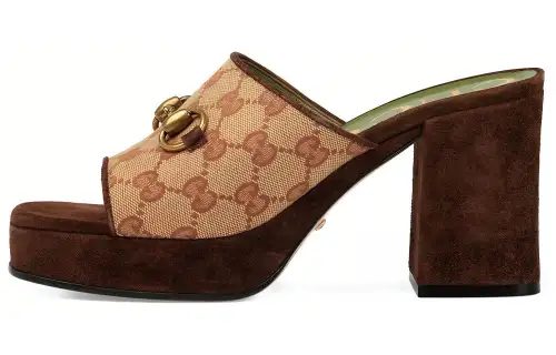 GUCCI 60mm GG Mid-heel Platform Mules