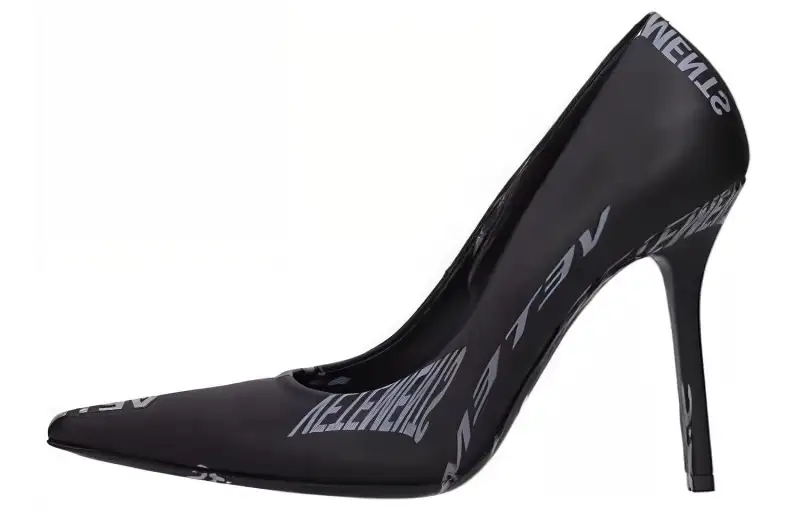 Vetements Leather Slim Heel High Heels 10.5cm Women's Black