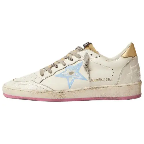 Golden Goose Ball Star Stylish Skateboarding Shoes Women's White Blue