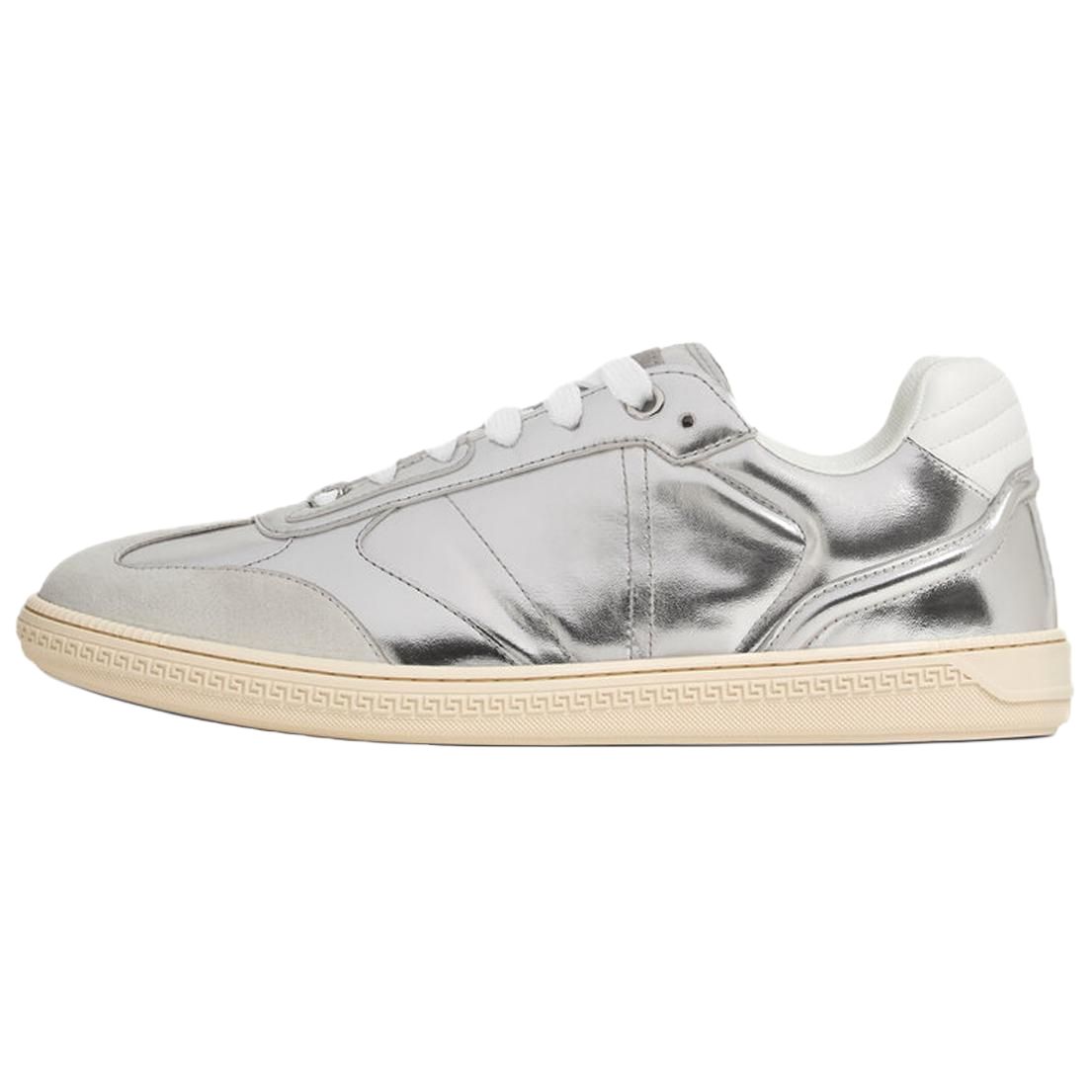 Мужские кеды Versace Greca Court (серебряные)