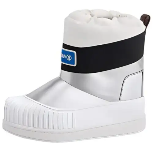 LOUIS VUITTON Polar Cow Leather Ankle Boots Women's Black White