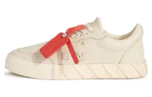OFF WHITE Vulcanized Low Calf Leather Beige