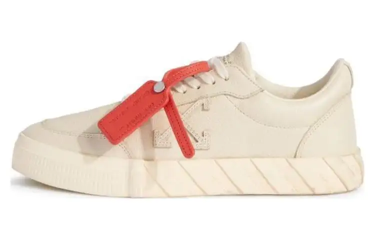 OFF WHITE Vulcanized Low Calf Leather Beige