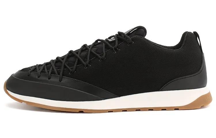 Bottega Veneta Mesh, Leather Abrasion Resistant Sports Casual Shoes Men's Black