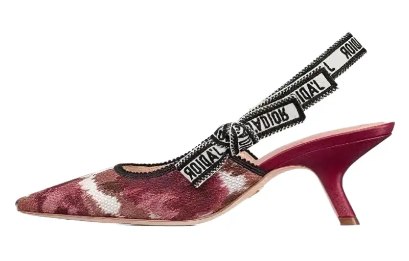 DIOR J'Adior Fabric Bowknot Slim Heel High Heels 6.5cm Women's Red