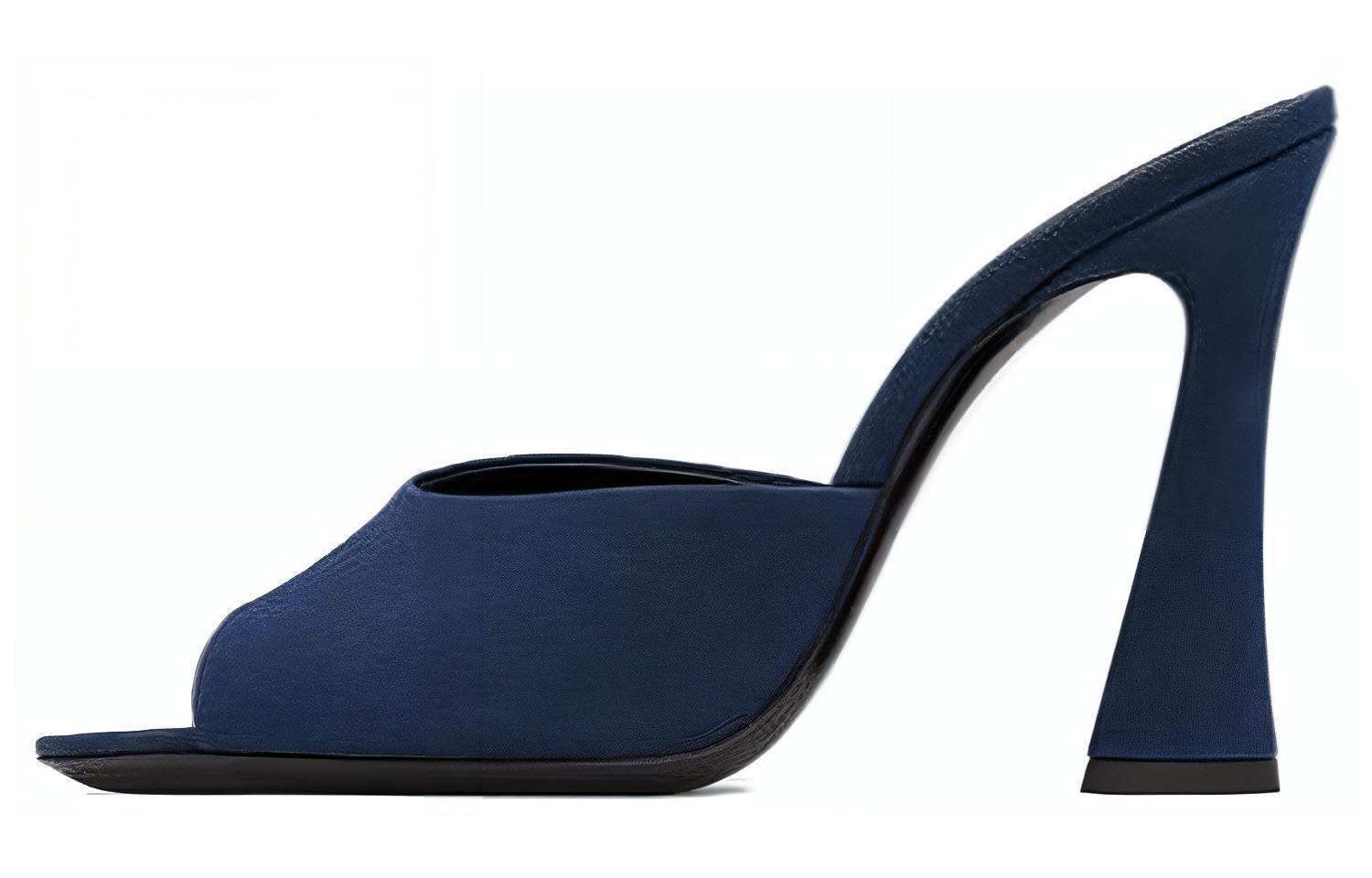 SAINT LAURENT Suite Slide Slippers Women's Dark Blue