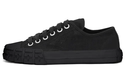 PRADA Canvas Shoes Women's Low Top Black