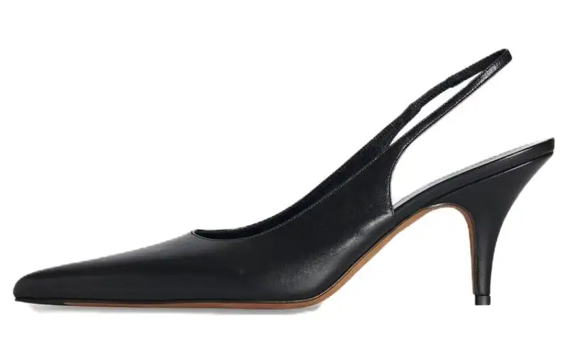 THE ROW Leather Slim Heel High Heels 7.6cm Women's Black