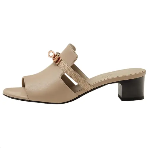 HERMES Candy Slide Slippers Women's Linen