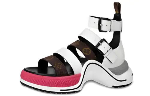 LOUIS VUITTON Archlight 1.0 Beach Sandals Women's Pink White