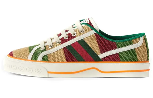 GUCCI Tennis 1977 Low top Canvas Shoes Women's Yellow Green Red