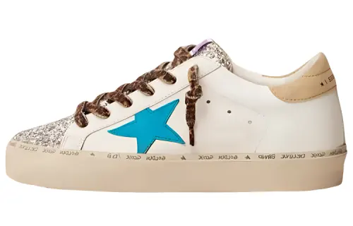 Golden Goose Hi Star Low top Stylish Skateboarding Shoes Women's White Blue
