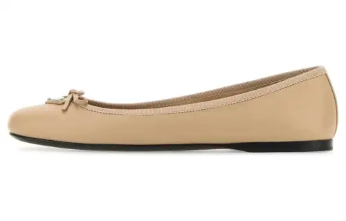 PRADA Leather Casual Shoes Women's Beige