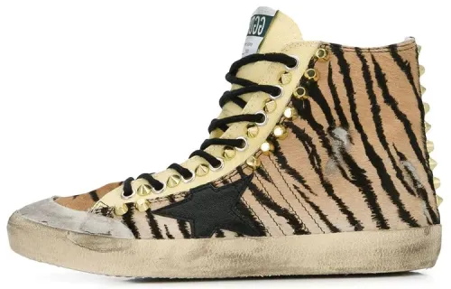 Golden Goose Francy High top Skateboard Shoes Women's Yellow