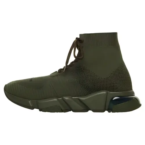 Balenciaga Speed Lace Up Clear Sole Kaki