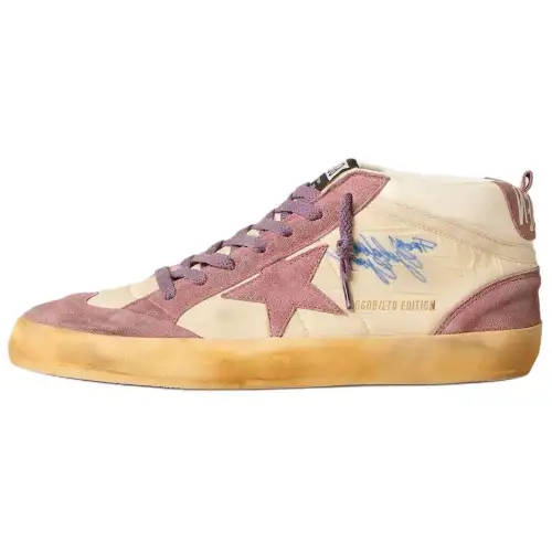 Golden Goose Mid Star Leather Low top Skateboard Shoes Men's Purple