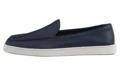 PRADA Piped-trim Leather Loafers
