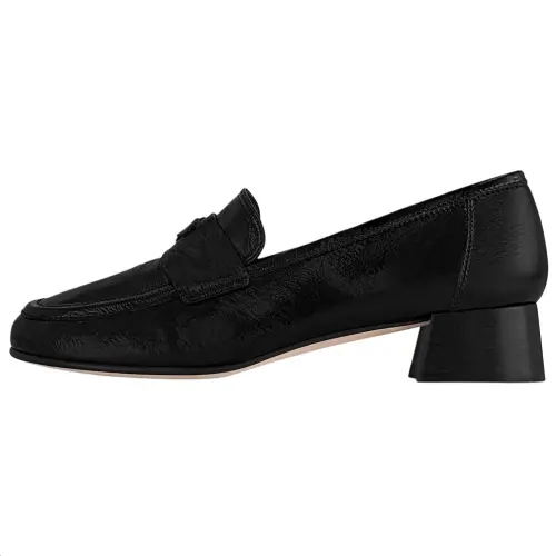 LOUIS VUITTON Soho Leather Loafers 3.5cm Women's Black