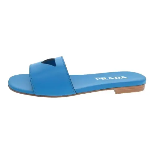 PRADA Rubber Slide Slippers Women's Blue