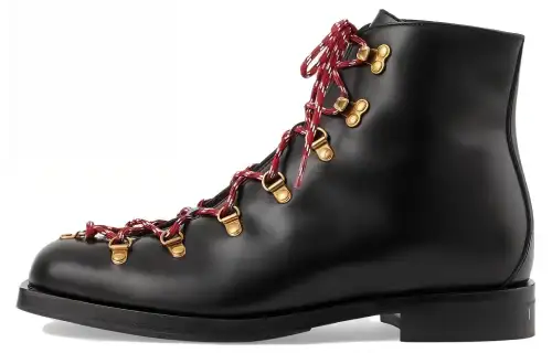 GUCCI Leather Ankle Boots Men's Black