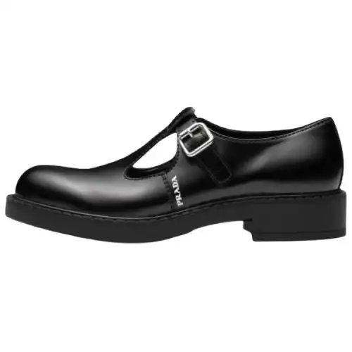 PRADA Brushed-leather Mary Jane Shoes