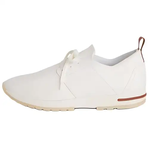 Loro Piana Leather Low top Casual Shoes Men's White