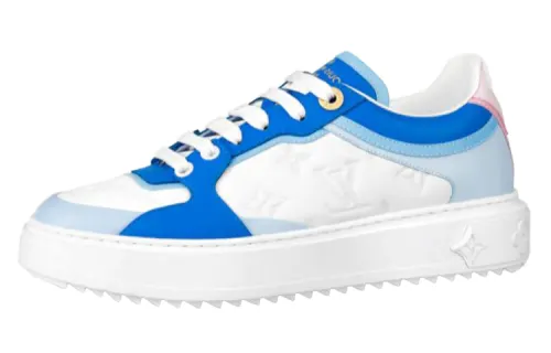 LOUIS VUITTON Time Out Low top Stylish Skateboarding Shoes Women's White Blue