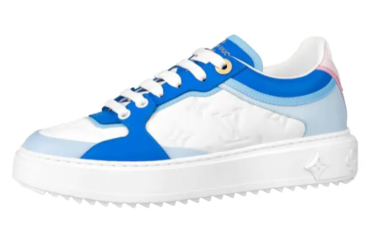 LOUIS VUITTON Time Out Low top Stylish Skateboarding Shoes Women's White Blue