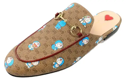 Doraemon x GUCCI Princetown Casual Shoes Women's Brown