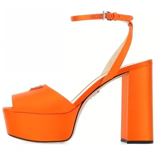 PRADA Buckle One Strap Sandals Women's Orange