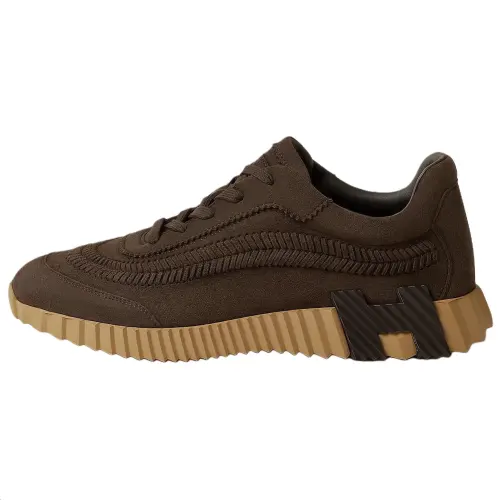 HERMES Bouncing Low top Casual Shoes 4cm Men's Dark Brown