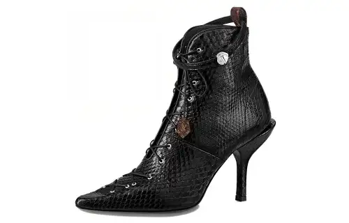 LOUIS VUITTON Janet Leather Ankle Boots Women's Black