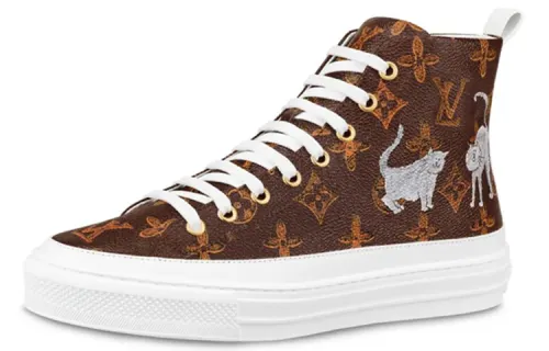 LOUIS VUITTON Lv Stellar High Top Sneakers Brown Women's