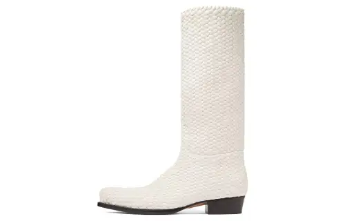 Bottega Veneta RIPLEY Sheepskin Ankle Boots Men's White