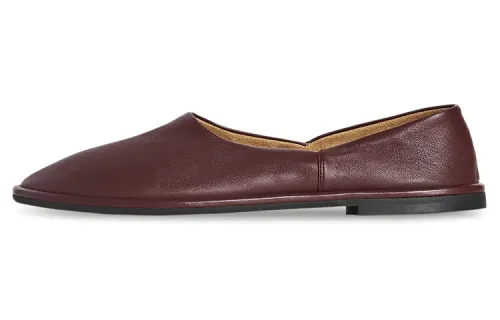THE ROW Canal Leather Women's Casual Shoes Women's Dark Red