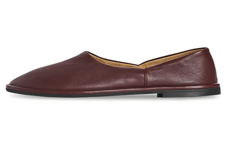 THE ROW Canal Leather Women's Casual Shoes Women's Dark Red