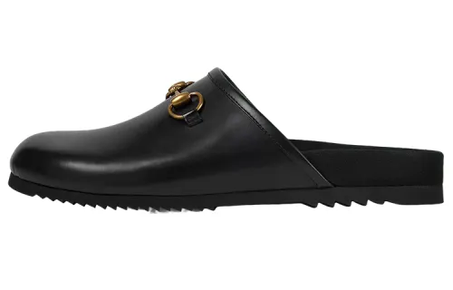 GUCCI Horsebit Leather Slippers