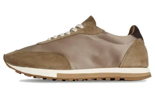 THE ROW Owen Runner Leather Comfortable Low top Casual Shoes Men's Beige Yellow