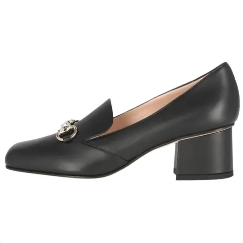GUCCI Horsebit Chunky Heel High Heels Women's Black