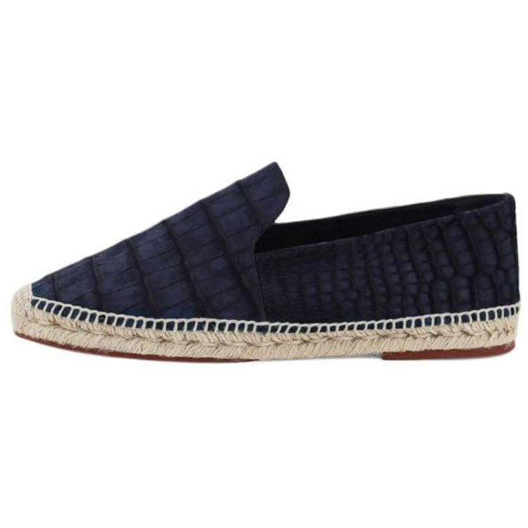 Loro Piana Seaside Crocodile Leather Espadrilles Men's Blue